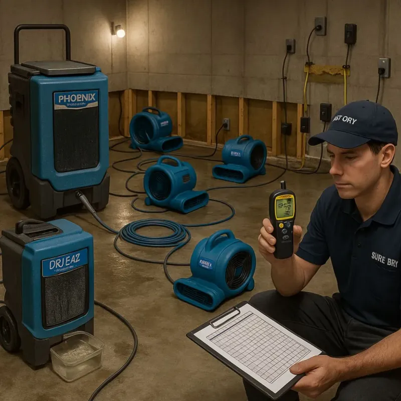 Structural Drying and Dehumidification process in Stewartstown, PA